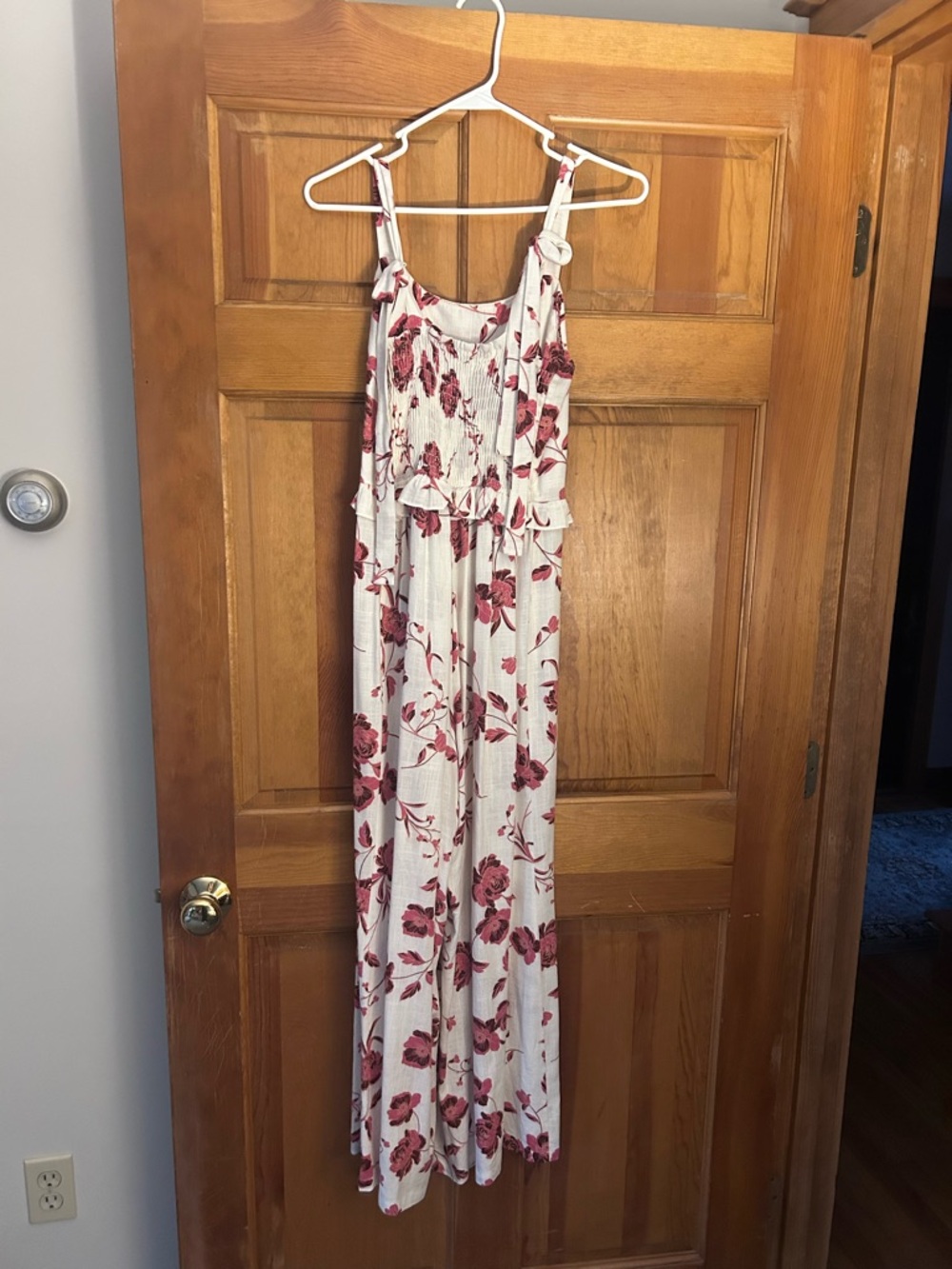 Misa Los Angeles White Dress with Pink Floral Print
